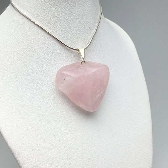 Rose Quartz Tumble Pendant - Rocks and Gems Canada