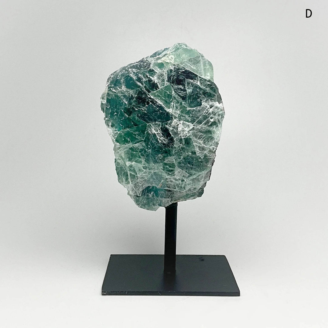 Rough Fluorite on Metal Display Stand - Rocks and Gems Canada