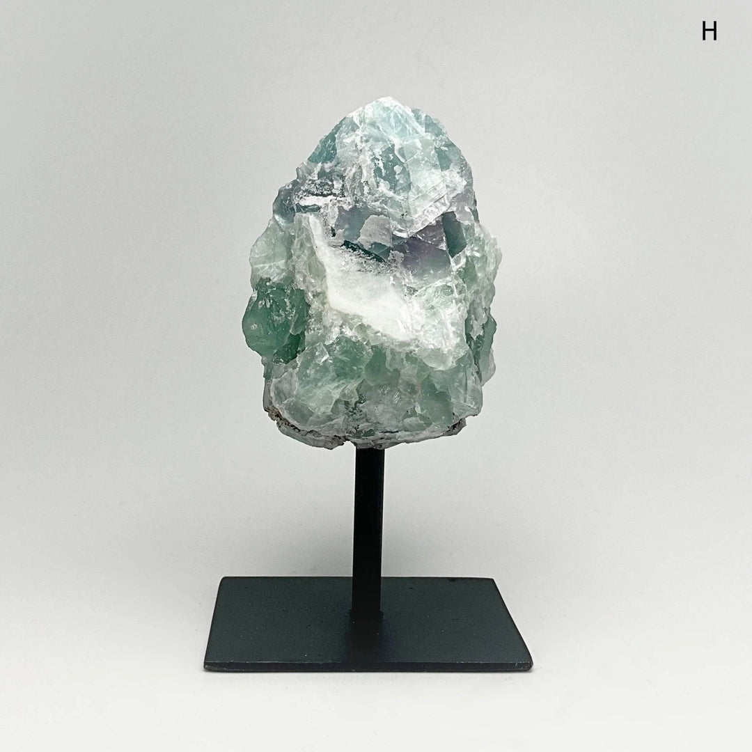 Rough Fluorite on Metal Display Stand - Rocks and Gems Canada