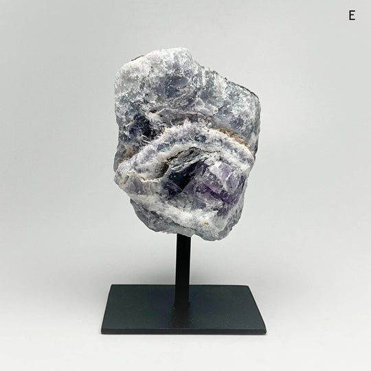 Rough Fluorite on Metal Display Stand - Rocks and Gems Canada