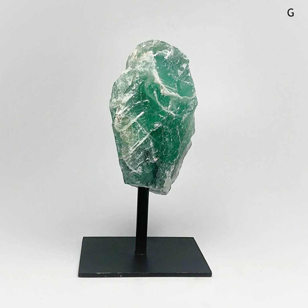 Rough Fluorite on Metal Display Stand - Rocks and Gems Canada