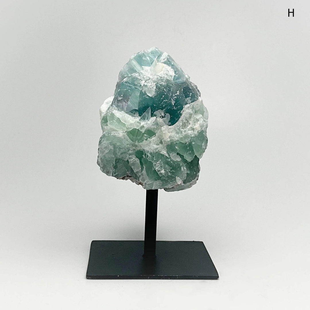 Rough Fluorite on Metal Display Stand - Rocks and Gems Canada