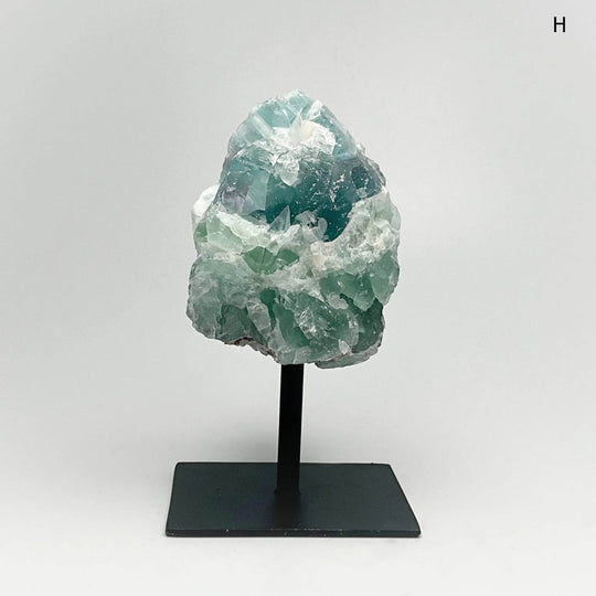 Rough Fluorite on Metal Display Stand - Rocks and Gems Canada