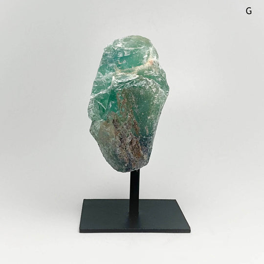 Rough Fluorite on Metal Display Stand - Rocks and Gems Canada