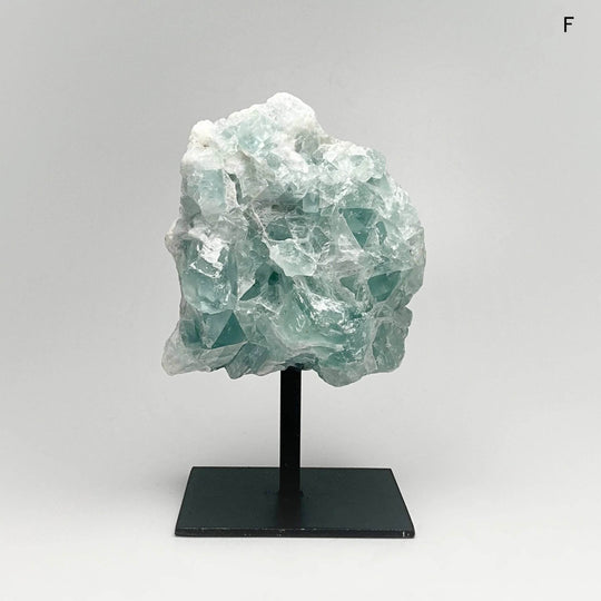 Rough Fluorite on Metal Display Stand - Rocks and Gems Canada