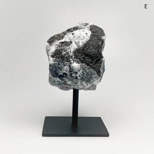 Rough Fluorite on Metal Display Stand - Rocks and Gems Canada