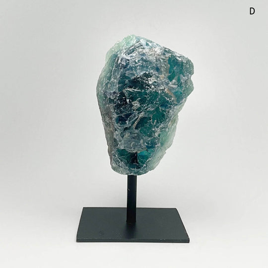 Rough Fluorite on Metal Display Stand - Rocks and Gems Canada