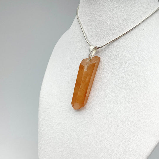 Tangerine Quartz Rough Pendant - Rocks and Gems Canada