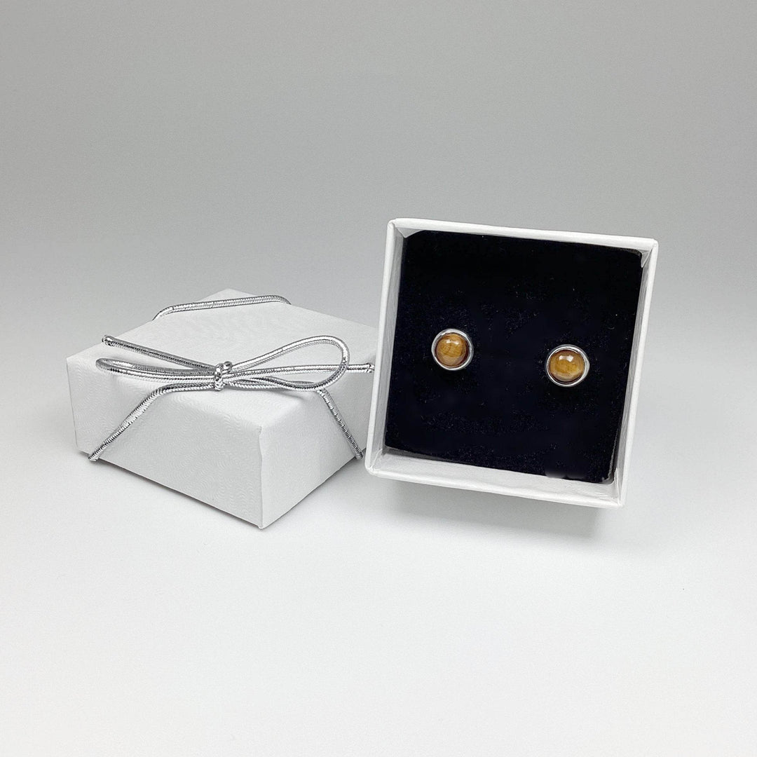Tiger Eye Stud Earrings - Rocks and Gems Canada