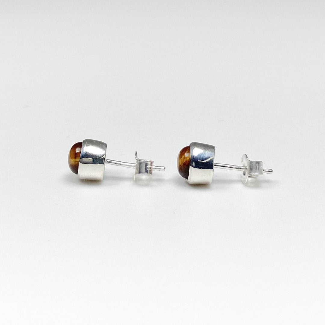 Tiger Eye Stud Earrings - Rocks and Gems Canada