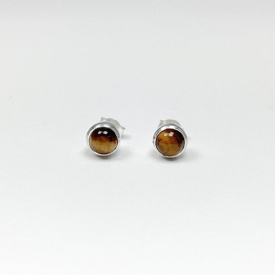 Tiger Eye Stud Earrings - Rocks and Gems Canada