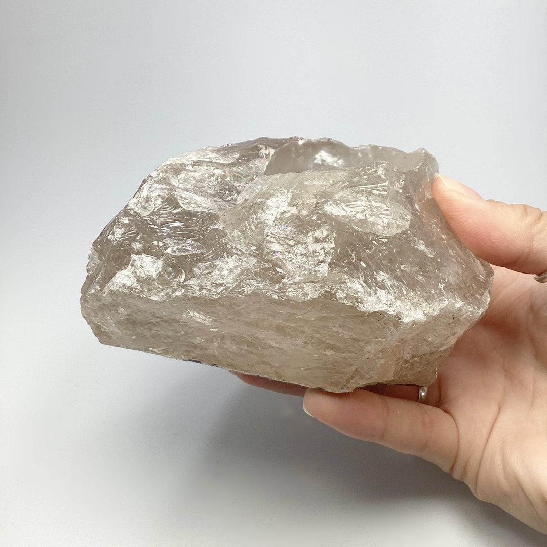 Rough Smoky Quartz Candle Holder - Rocks and Gems Canada