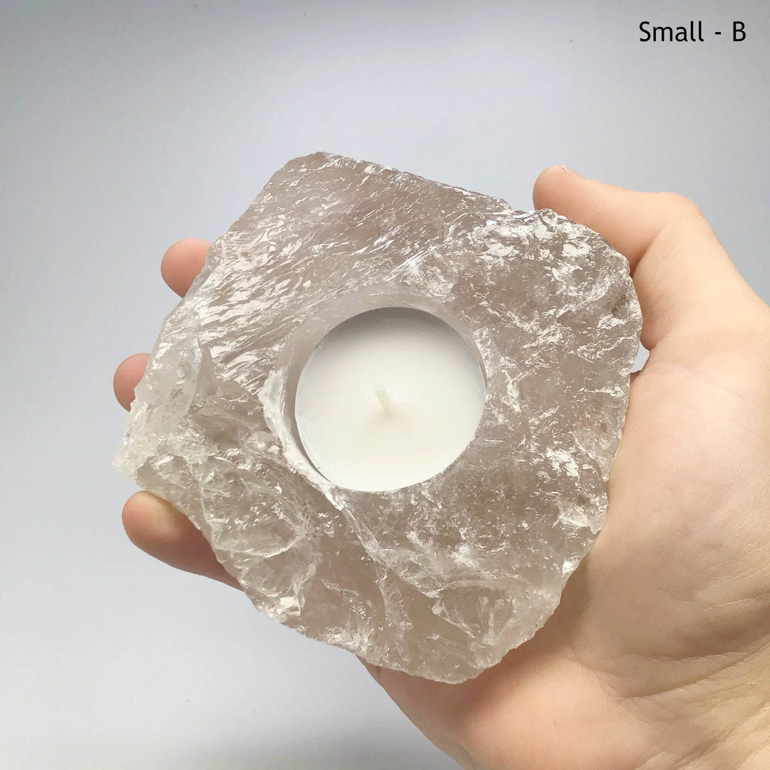 Rough Smoky Quartz Candle Holder - Rocks and Gems Canada