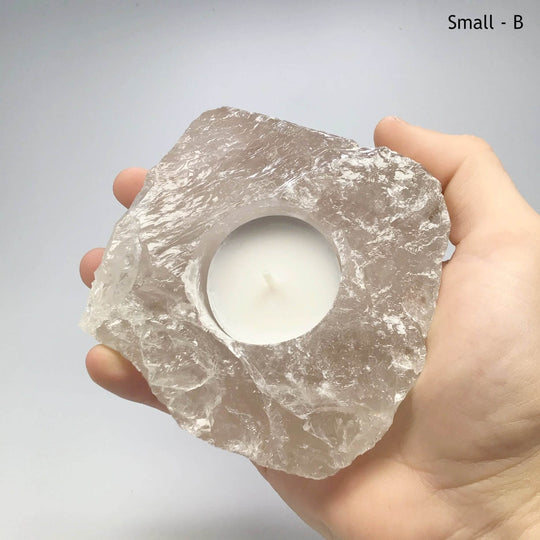 Rough Smoky Quartz Candle Holder - Rocks and Gems Canada