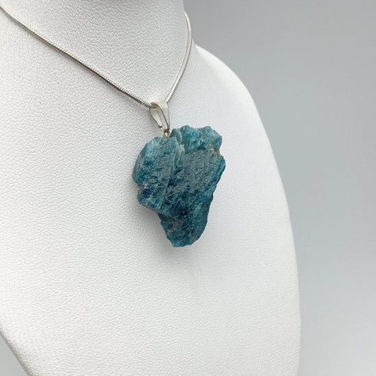 Blue Apatite Rough Chunk Pendant - Rocks and Gems Canada