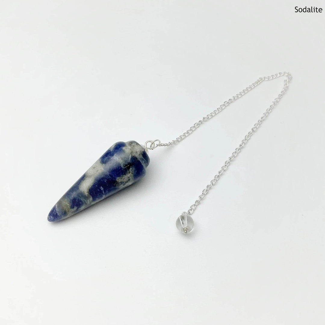 Polished Gemstone Pendulum with Quartz Bead - Rocks and Gems Canada
