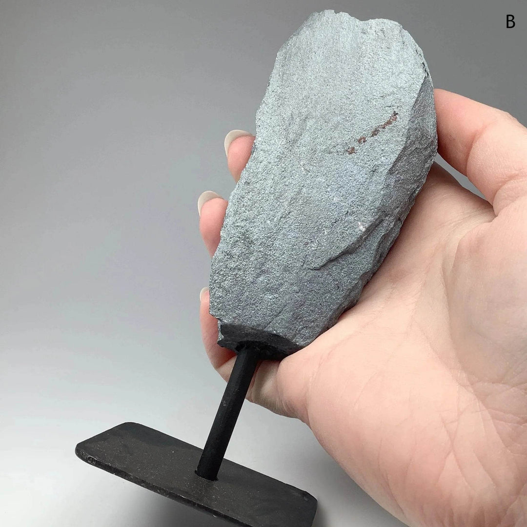Raw Hematite on Metal Display Stand - Rocks and Gems Canada
