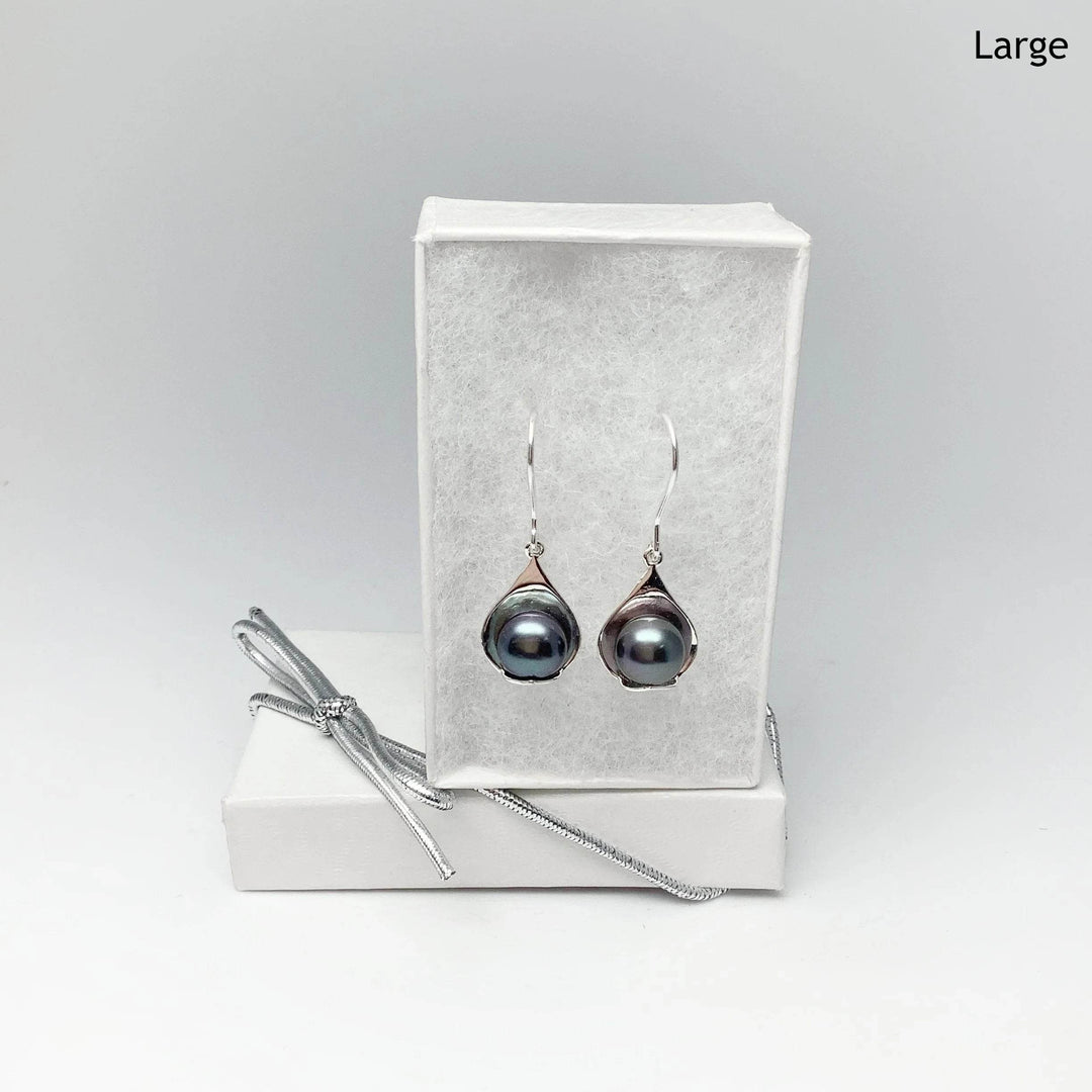Tahitian Pearl Dangle Earrings - Rocks and Gems Canada