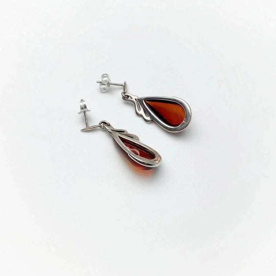 Cherry Amber Stud Earrings - Rocks and Gems Canada