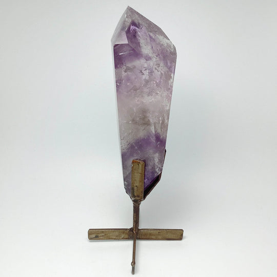 Polished Amethyst Scepter with Display Stand - Rocks and Gems Canada