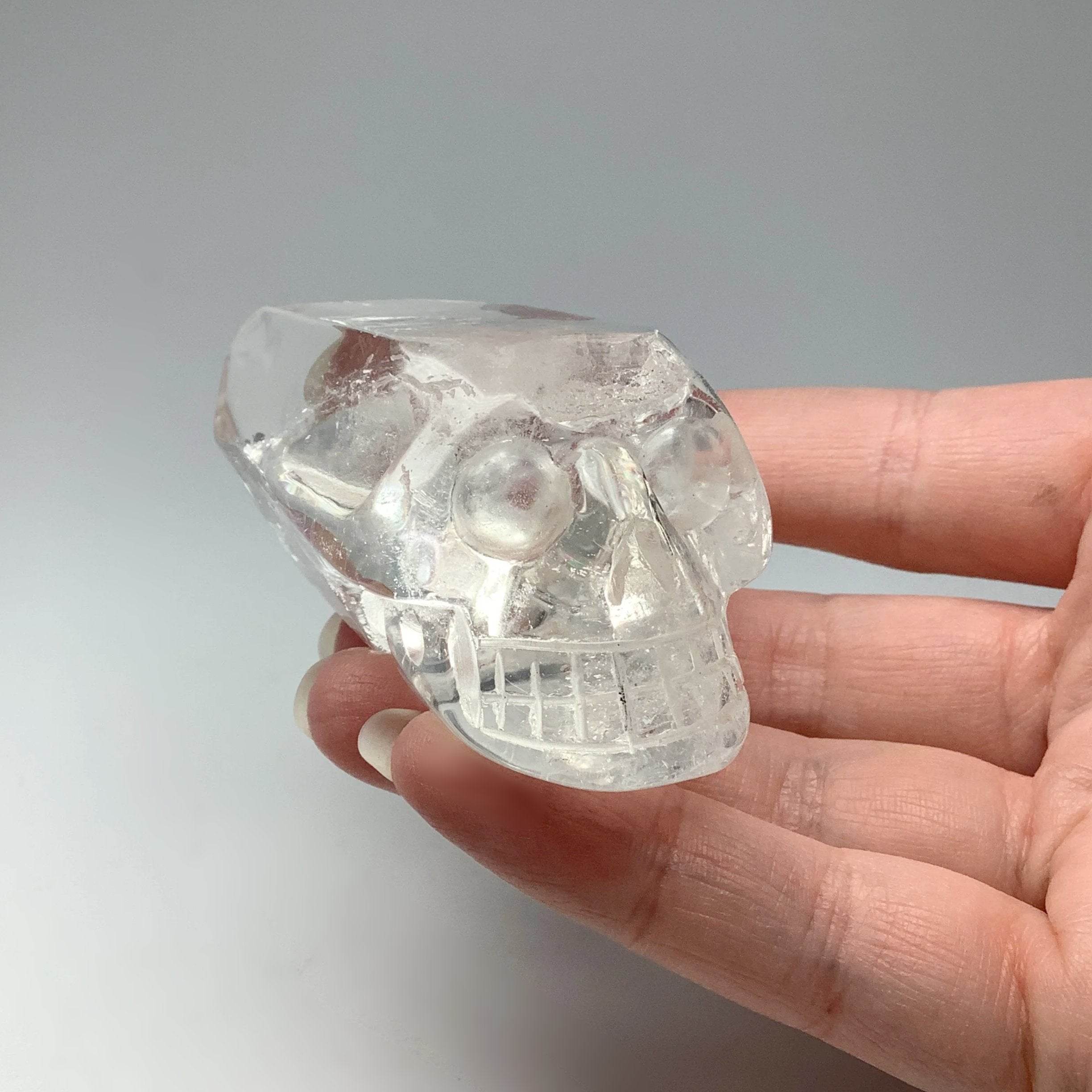 Carved Quartz Point Crystal Skull - Rocks and Gems Canada