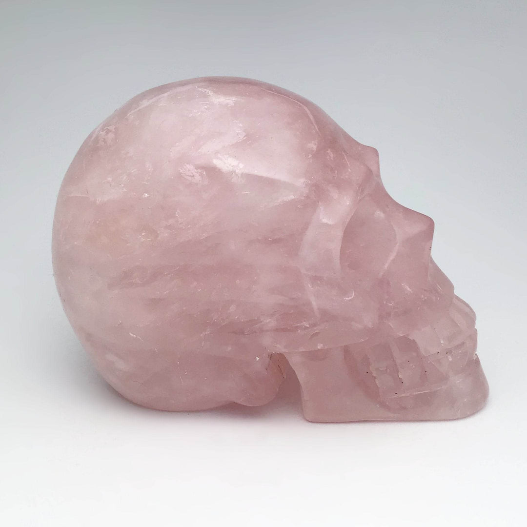 Carved Rose Quartz Skull - Rocks and Gems Canada