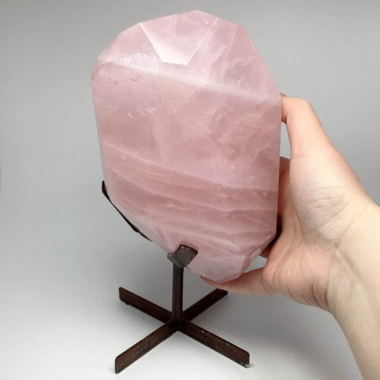 Rose Quartz with Display Stand - Rocks and Gems Canada