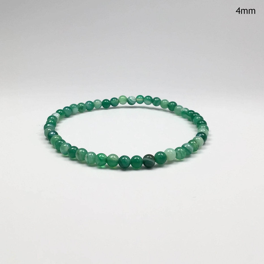 Banded Green Agate Beaded Bracelet - Rocks and Gems Canada