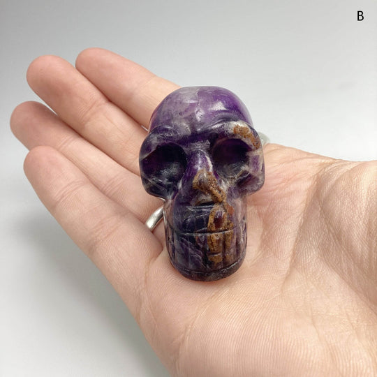 Carved Chevron Amethyst Skull - Rocks and Gems Canada