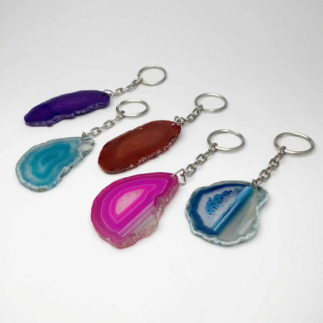 Agate Slice Keychain - Rocks and Gems Canada
