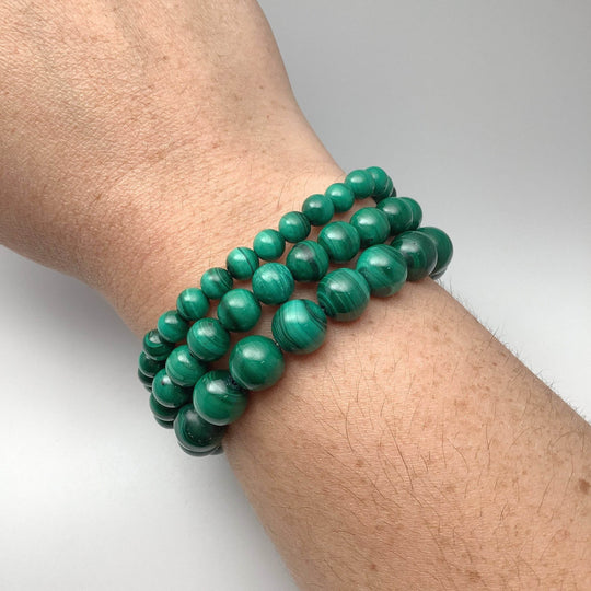 Malachite Beaded Bracelet - Rocks and Gems Canada
