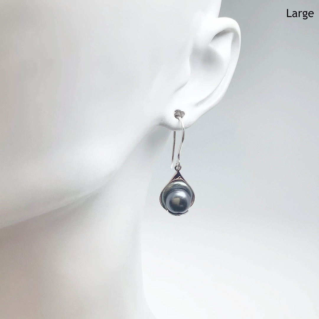 Tahitian Pearl Dangle Earrings - Rocks and Gems Canada