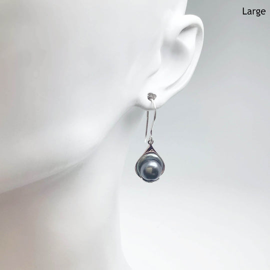 Tahitian Pearl Dangle Earrings - Rocks and Gems Canada