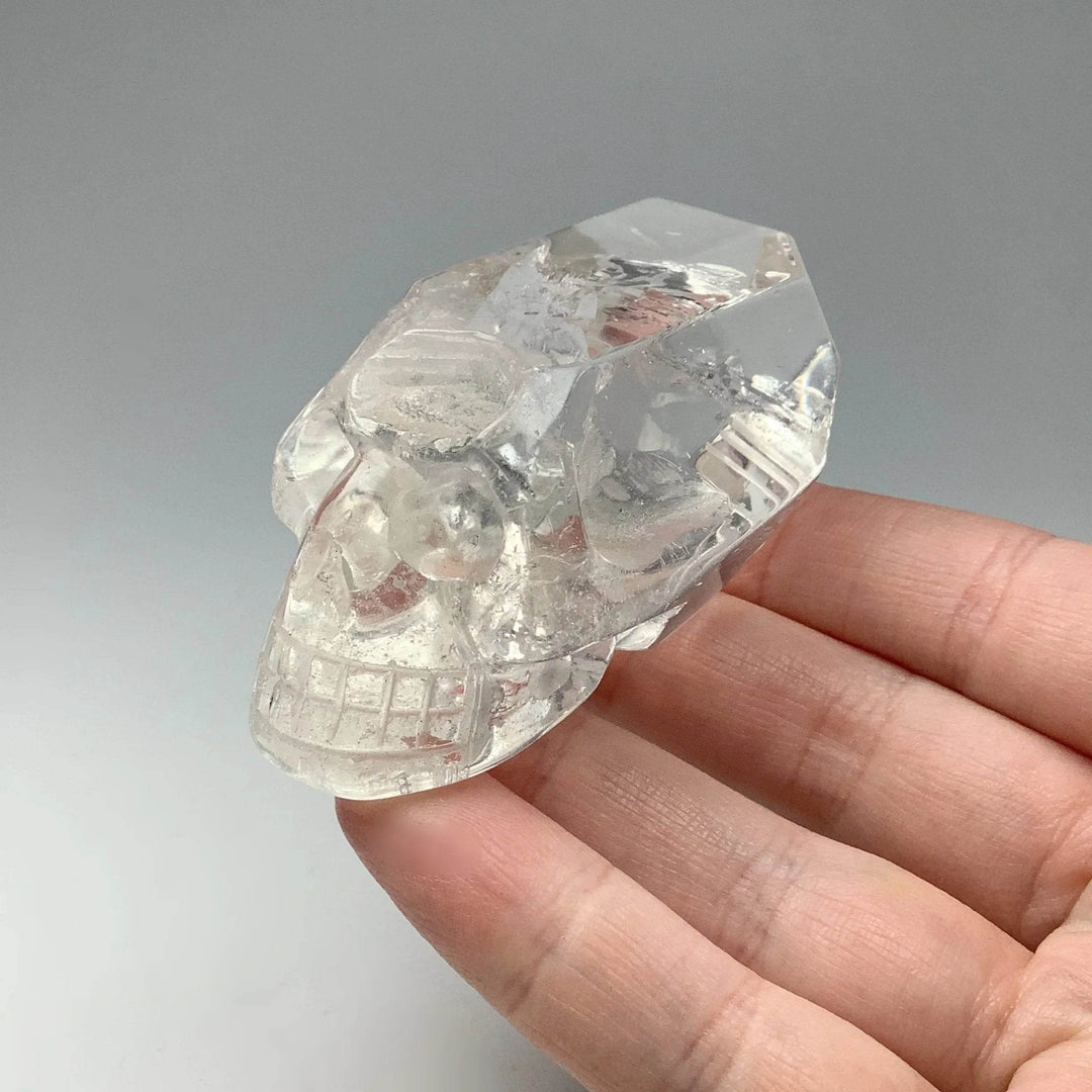 Carved Quartz Point Crystal Skull - Rocks and Gems Canada