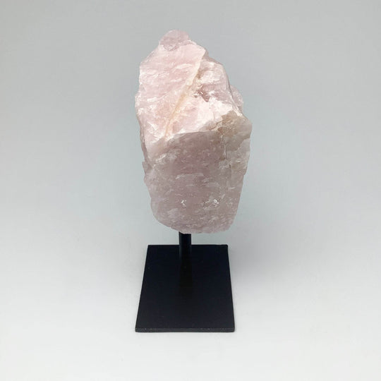 Rough Rose Quartz on Display Stand - Rocks and Gems Canada