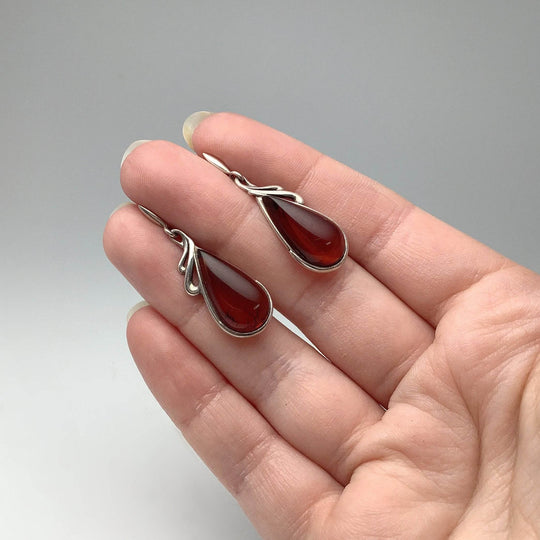 Cherry Amber Stud Earrings - Rocks and Gems Canada