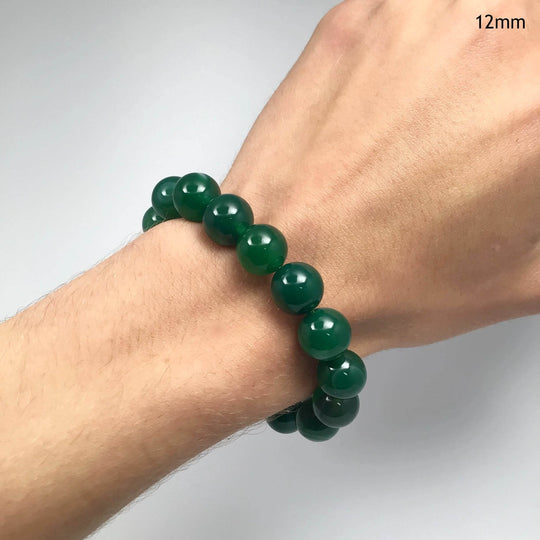 Banded Green Agate Beaded Bracelet - Rocks and Gems Canada