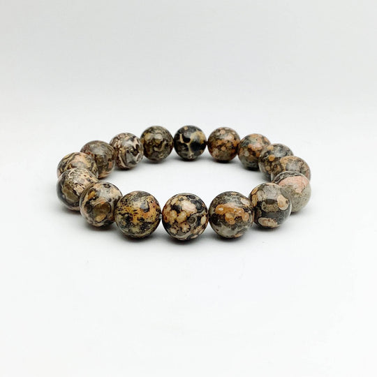 Orange Leopardskin Jasper Beaded Bracelet - Rocks and Gems Canada