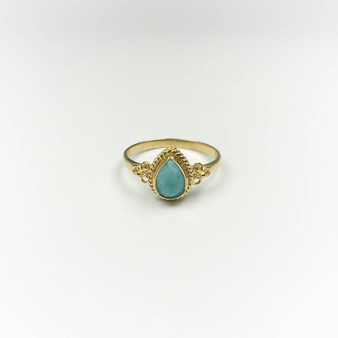 Amazonite Gold Finish Ring - Rocks and Gems Canada