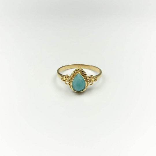 Amazonite Gold Finish Ring - Rocks and Gems Canada