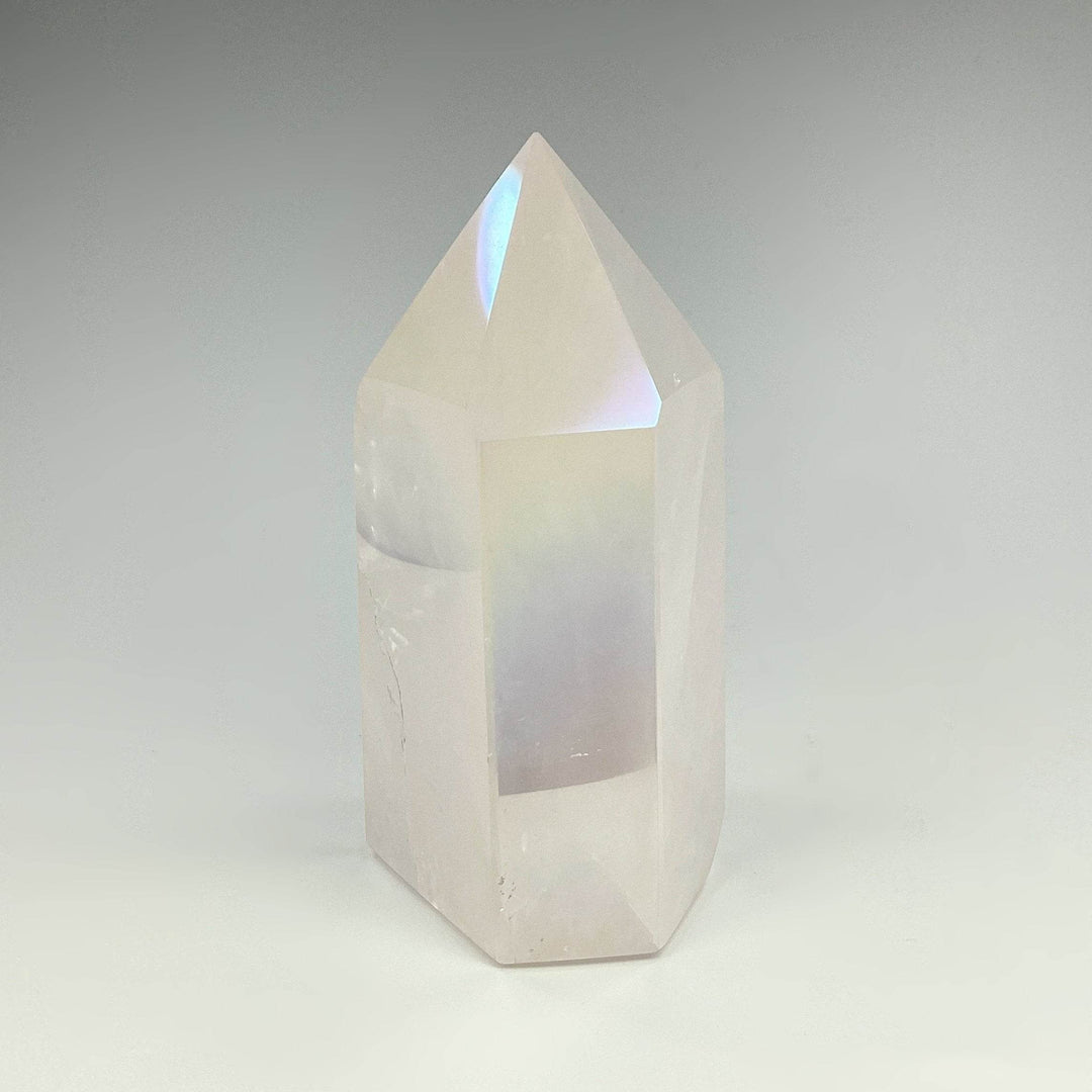 Polished Opalescent Rose Quartz Point - Rocks and Gems Canada