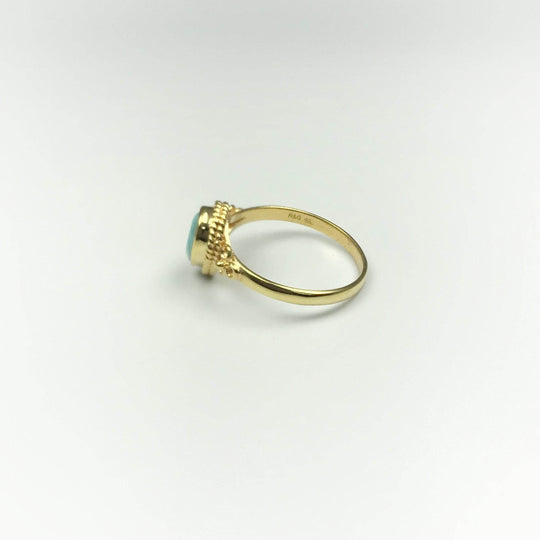 Amazonite Gold Finish Ring - Rocks and Gems Canada