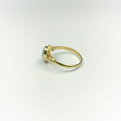 Amazonite Gold Finish Ring