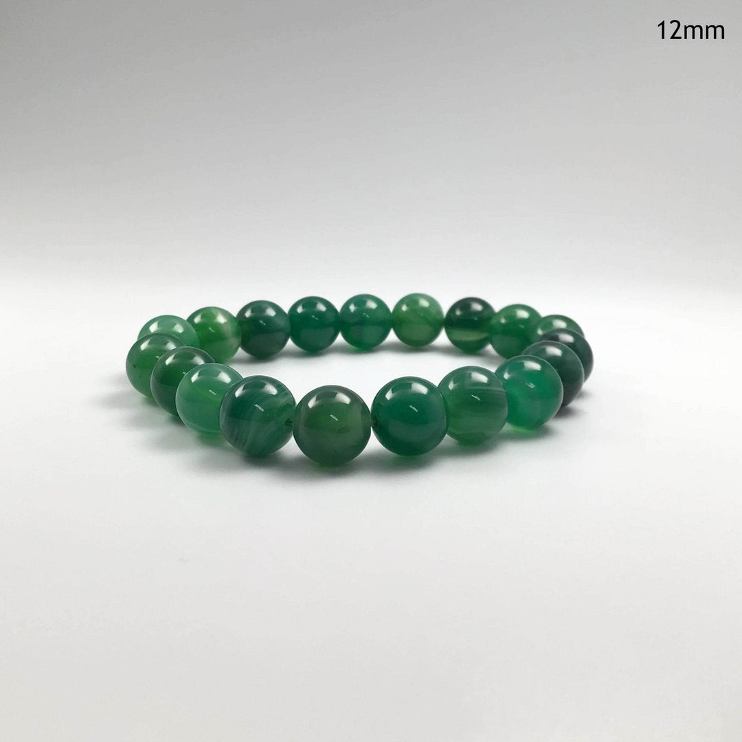 Banded Green Agate Beaded Bracelet - Rocks and Gems Canada