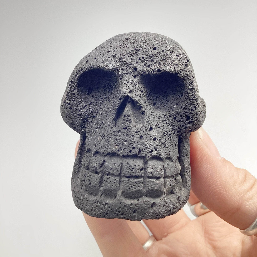 Carved Lava Stone Skull - Rocks and Gems Canada