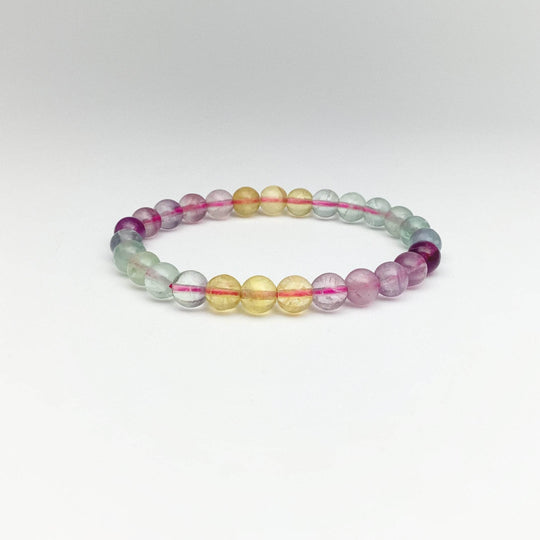 Rainbow Fluorite Beaded Bracelet - Rocks and Gems Canada