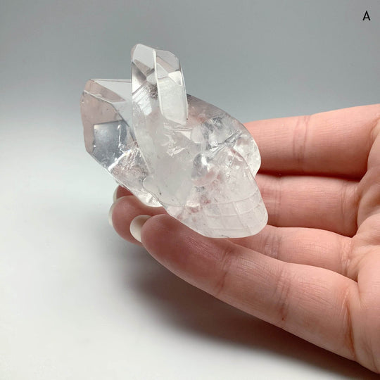 Carved Quartz Point Crystal Skull - Rocks and Gems Canada