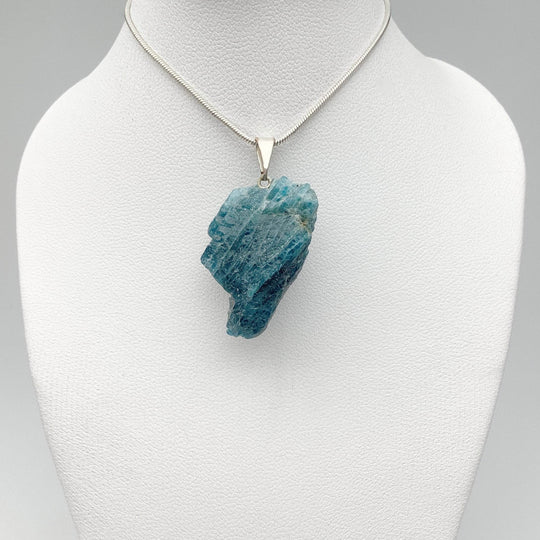 Blue Apatite Rough Chunk Pendant - Rocks and Gems Canada