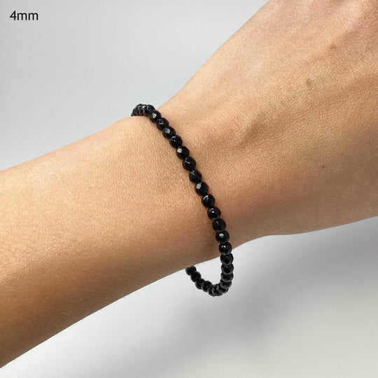 Black Onyx Faceted Beaded Bracelet - Rocks and Gems Canada