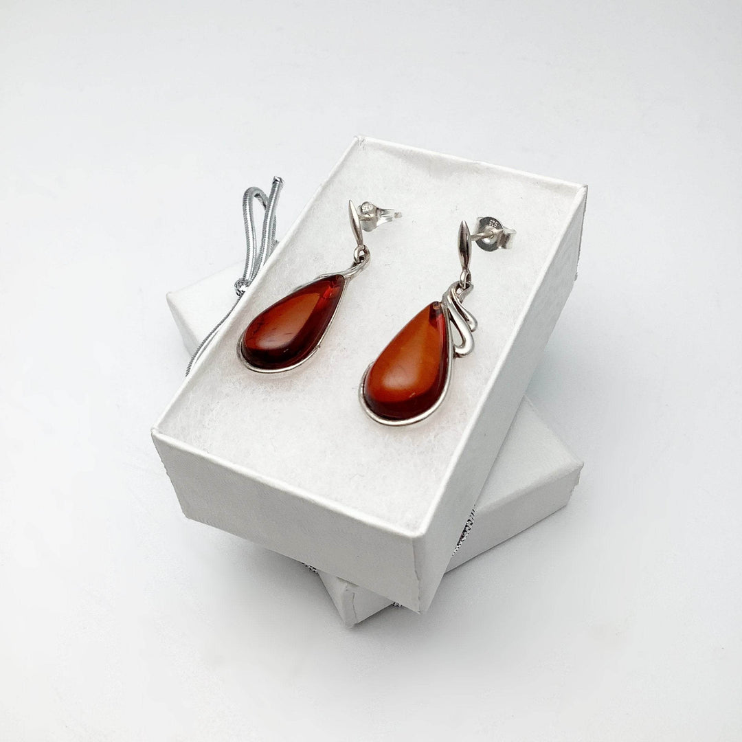 Cherry Amber Stud Earrings - Rocks and Gems Canada